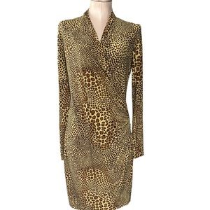 Norma Kamali cocoa animal print dress in Medium.  Hugs every curve. Sexy